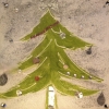 Oh Christmas Tree, acrylic, sparkles, tin, jewels and gauze on canvas, 10X10